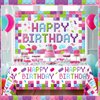 Newwiee 6 x 3.6 ft Birthday Backdrop Banner Birthday Fabric Photography Backdrop Party Decorations for Girls and Boys Birthday Party Supplies(Building Blocks)