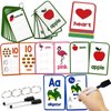 TUNJEJINY Toddler Flash Cards,144 PCS Alphabets, Numbers,Colors&Shapes, First Words with Tracing and Wiping Preschool Learning Toddler Activities Kindergarten Educational Toys