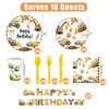 Mivofun Construction Party Supplies with Birthday Banner, 117PCS Excavator Paper Tableware Set Serves 16, Disposable Plates, Napkins, Cups, Cutlery Sets for Kids Boys Dump Truck Theme Party Decoration