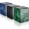 MTG Deck Box, Premium PU Leather Card Protective for 600+ Sleeved Cards Holder Twin Flip Deck for Commander, PVC Free Strong Magnet Card Case Holder Storage (3 Pack,Black/Blue/Green)