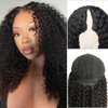 4GIRL4EVER Kinky Curly V Part Wig Human Hair Minimal/No Leave Out Thin Part Wig Glueless Human Hair Wigs Pre Plucked Upgrade from U part Wig No Sew in Beginner Friendly 180% Density 22 Inch