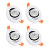 YGS-Tech 2 Inch Eyeball Gimbal LED Recessed Lighting Dimmable Downlight, 3W (35W Halogen Equivalent) Adjustable Spotlight, 4000K Natural White, CRI80, Ceiling Light with LED Driver (4 Pack)