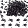 MYUBWTF 120 PCS Mini Fake Spider，Plastic Black Spider Toys, Simulated Insect Toys for Funny Prank Spider and Joke Halloween Party Supplies