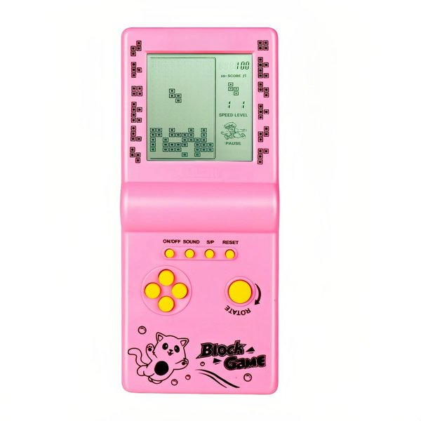 CZT Nostalgic Cube Game Console Big Screen Built-in Retro 999 in 3 Block Game Indoor/Outdoor Handheld Console Portable Electronic Brick Games Children/Students/Boyfriends