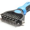 Maxpower Planet Pet Grooming Brush - Double Sided Dematting Undercoat Rake for Dogs and Cats, Extra Wide Pet Brush to Reduce Shedding by 95% (Blue, S)