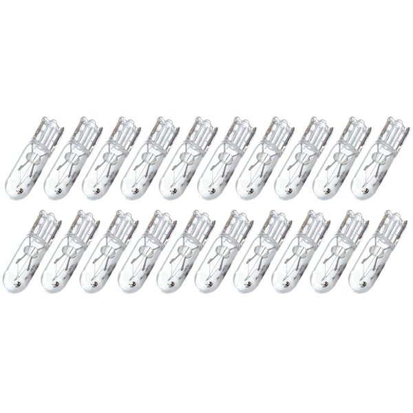 20 pcs T5 17 86 206 White Halogen Light Bulb Instrument Cluster Gauge Dash Lamp 12V