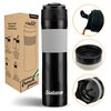 Sisitano 2in1 Travel French Press Coffee Maker, Portable 11.8 oz Tumbler Coffee French Press for Ground Coffee & Tea Leaves; Iced Coffee, Cold Brew Tea, Coffee Mug for Trips, Camping, Work & School