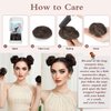 BOGSEA 2PCS Space Buns Hair Pieces,Mini Claw Clip in Hair Bun Hair Pieces Synthetic Scrunchies Princess Leia Buns Hair Extension Space Buns Clip in Hair Pieces for Women (Black)