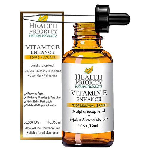 Organic Vitamin E Oil for Skin & Scars |100% Pure Natural Vitamin E Serum Hand Made in South Carolina | 15000 IU Vitamin E for Face & Hair| Non-GMO, Gluten & Cruelty Free, Vegan | Scented 0.5 Fl Oz