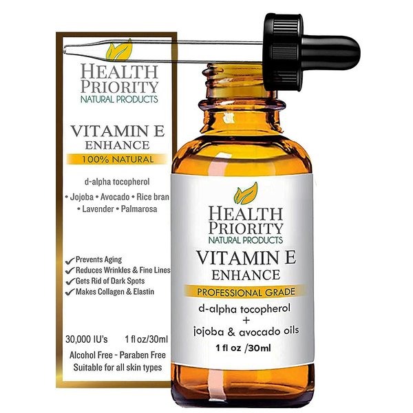 Organic Vitamin E Oil for Skin & Scars |100% Pure Natural Vitamin E Serum Hand Made in South Carolina | 15000 IU Vitamin E for Face & Hair| Non-GMO, Gluten & Cruelty Free, Vegan | Scented 0.5 Fl Oz