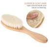 Sonew Goat Hair Brush, Oblong Wooden Handle Retro Oil Head Brush with Non Slip Eco Friendly Hairbrush for Men Women Baby Oily Hair, Hair Cleaning Tool