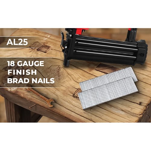 Air Locker AL25 Finish Brad Nails 18 Gauge x 1" Length - (5000) Per Pack)