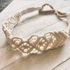 luzen 1Pcs Crochet Headbands Elastic Macrame Boho Headbands Braided Hairband Headpiece Headwrap Headwear Hair Accessories for Women Girls Sport and Fashion, Beige