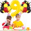 Red Black Yellow Number 9 Balloon Kit for Kids Party, 9 Balloon Cartoon Birthday Party Decorations, 9 Balloon Number for Kids Cartoon Birthday Party Decorations Supplies