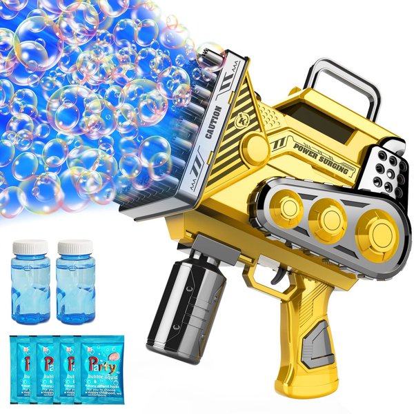 Bubble Guns Bubbles Maker Blower Machine Blaster,80 Holes Automatic Engineer Toys for Kids Toddlers,Wedding Party Favors,Birthday Gifts for 3 4 5 6 7 8 9 10 11 12 Years Old Boys Girls