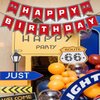 Racing Happy Birthday Banner Red Black Race Car Birthday Banner for Race Car Birthday Party Decorations Supplies
