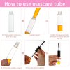 4 Pack Empty Mascara Tube and Wand Dual 2-in-1 Mascara Wand and Eyeliner Tube Refillable Mascara Tube with Funnel for castor oil Eyebrow Growth Serum