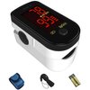 ChoiceMMed Black Finger Pulse Oximeter - Blood Oxygen Saturation Monitor Great as SPO2 Pulse Oximeter - Portable Oxygen Sensor with Included Batteries - O2 Saturation Monitor with Carry Pouch