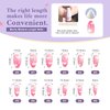 morily 24pcs Press on Nails Medium Length Almond Fake Nails Kit Long Ombre Pink Acrylic False Nails with White Cloud Design Crystal Artificial Glossy Stick on Nails Finger Manicure for Women and Girls
