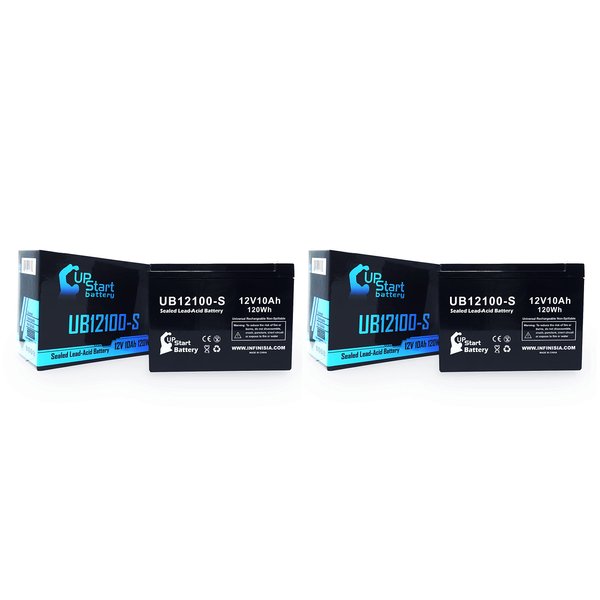 2 Pack Replacement for iZip I-500 Battery - Replacement UB12100-S Universal Sealed Lead Acid Battery (12V, 10Ah, 10000mAh, F2 Terminal, AGM, SLA)