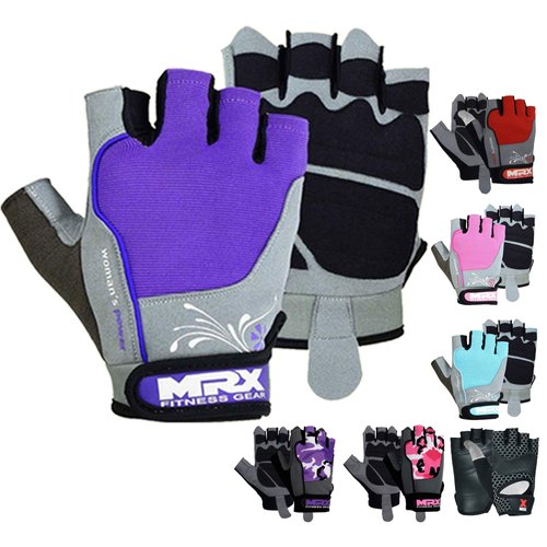 MRX BOXING & FITNESS Weight Lifting/Exercise Grip Gloves for Women, Great for Workouts, Weight Training and More, Purple Medium