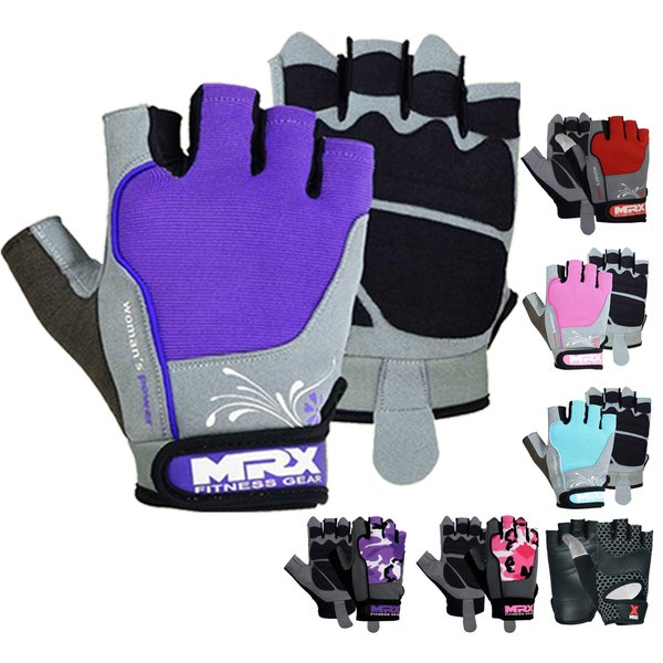 MRX BOXING & FITNESS Weight Lifting/Exercise Grip Gloves for Women, Great for Workouts, Weight Training and More, Purple Medium