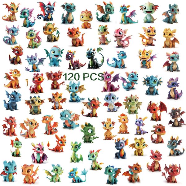 120 Styles Dinosaur Temporary Tattoos for Kids, Tattoos Stickers With Dragon for Boys and Girls Birthday Party Favors Supplies Gift