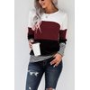 NEYOUQE Female Pullover Solid Color Plain Comfy Soft Sweatshirt Long Sleeve Shirt Thermal Undershirts for Women Short Junior Cute Shirts Crew Neck Sweater Small Light Weight tees Wine Red S