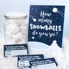 Winter Holiday Party Games – How Many Snowballs Do You See Guessing Game - Sign and 30 Cards - Winter Wonderland, Classroom Snow Day Party, or Little Snowflake (1 Sign and 30 Guessing Cards)
