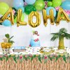 Luau Party Decorations, Hawaiian Party Decorations Aloha Party Supplies with Plates, Grass Skirt Tablecloth, Napkins, Cups, Aloha Balloon for Summer Beach Party Hawaii Luau Party