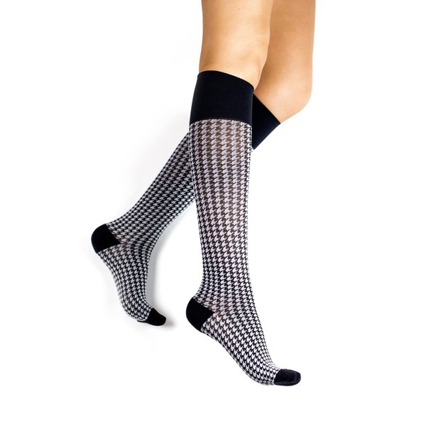 Rejuva Houndstooth 15-20 mmHg Graduated Compression Socks for Men & Women