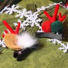 Antler Hair Clip 4 Pairs Cute Reindeer Hair Barrettes Alligator Deer Horn Hairclips and Ears Hair Pins for Christmas Party (Red)