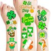 86 PCS St Patricks Day Temporary Tattoos Irish Birthday Party Decorations Themed Party Favors Supplies Decor Green Shamrock Tattoo Stickers Cute Gifts for Kids Boy Girl Prizes Rewards