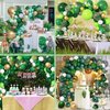 Amandir 153pcs Green and Gold Balloon Garland Arch Kit, Different Sizes 18 12 10 5 inch Green Latex Metallic Confetti Balloons for Graduation Birthday Anniversary Safari Party Decoration Supplies