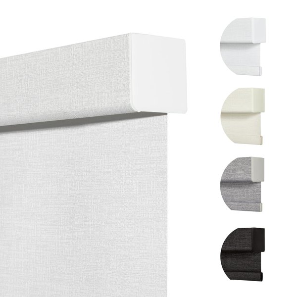 Persilux Blackout Roller Shades & Blinds Windows Shades Free-Stop Blackout Blinds with Jacquard Fabric,Cordless Blinds Pull Down Shades for Home, Easy to Install for Door/Office, White(34.5"W x 64"H)