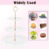 Nexboraque 3 Pack 3 Tier Plastic Cupcake Stand, Dessert Cup Cake Holder Tower Reusable Tiered Serving Tray with Metal Rod Pastry Platter for Wedding, Birthday, Tea Party - White Green Pink