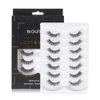 Biounce Wispy Natural Faux Mink Cat Eye False Eyelashes 3D Vegan 7 Pairs Full Strip Clear Band (BO22-3), Black