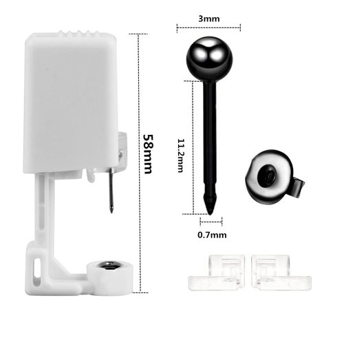 Self Ear Piercing Kits – 4 Pack Disposable Self Ear Piercing Gun, Ear Pearcings Kit with 3mm Silver Black Gold Ball Earring Studs,Safety Ear Piercing Gun Kit Tool (Black)