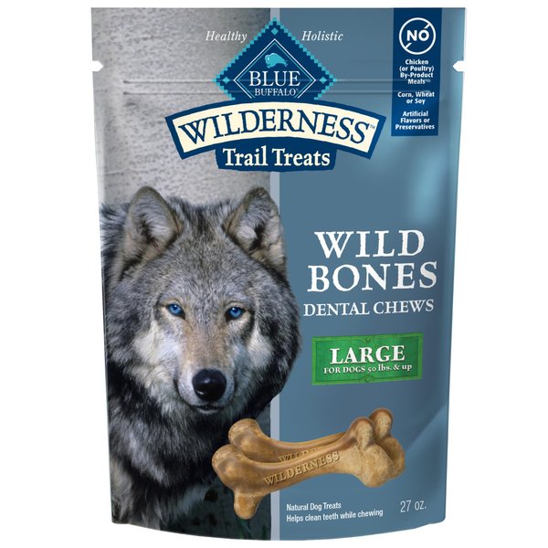 Blue Buffalo Wilderness Wild Bones Grain-Free Dental Chews Dog Treats, Mini, 10-oz Bag