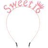 SuPoo Pink Sweet 16 Headband 16th Birthday Crown Birthday Decorations for Girls Shiny Rhinestone Birthday Tiara Princess Crown Sweet Sixteen Party Decorations Party Favors