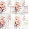 8 Sheets Spring Nail Wraps Stickers Decals Self-Adhesive White Flower Wing Star Nail Design Nail Polish Stickers with Nail File Floral Full Nail Wraps for Women DIY Manicure Nail Decoration Supply