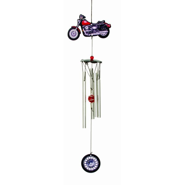 Spoontiques Metal Motorcycle Wind Chime, blue, 4.5"" x 21"" x 2.5""" (13576)