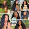Tuneful 13x6 Deep Wave Lace Front Wigs Human Hair Pre Plucked 220% Density Deep Curly Lace Frontal Wigs Human Hair HD Lace 26 Inch Human Hair Wig for Black Women Natural Color