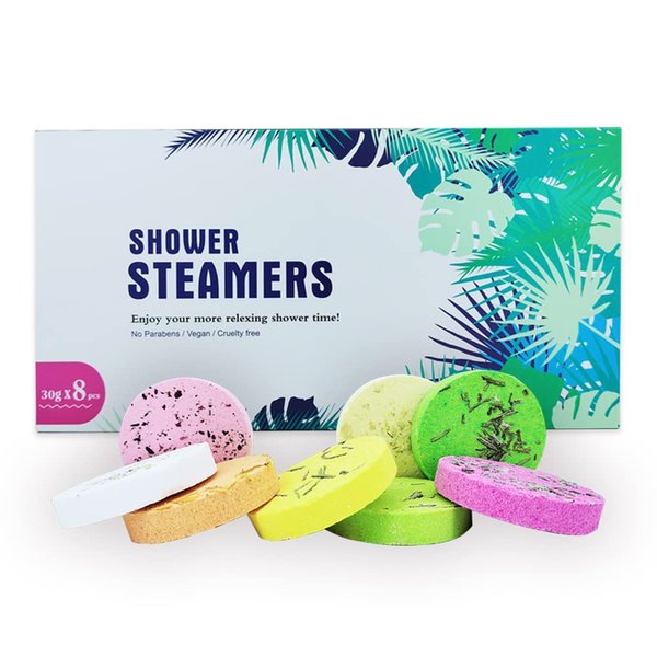 Aromatherapy Shower Steamers 8 Scents Shower Bombs Shower Steamer with Essential Oils Relaxation for Home SPA Bath Bomb Gift for Women and Men Shower Tablets Mom Birthday Gifts