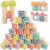 Wooden Building Blocks for Toddlers 2-3, ABC/Animals Castles Montessori Toys, Preschool Learning Toys Stacking Block for Preschool Girls and Boys Gifts