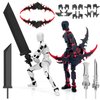 (Assembly Completed) 3D Printed Action Figure，T13 Robot Action Figure, T13 Collectible Action Figure Articulated, for Collectors Desktop Decorations ((Black Red)+(White Black))
