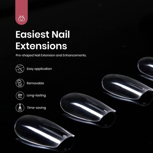 Beetles Gel Nail Tips Short Square Shape, 500Pcs Short Gel Nail Tips for Gel Nail Polish Clear Full Cover False Nails Tips Fake Nails Clear Press on Nails Easy Nail Extensions Press on Nails