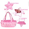 Baby Doll Cradle Bassinet Portable Doll Carrier Carry Bag Doll Bed,Baby Doll Accessories Playset,Soft Pillow Quilt Blanket Plush Bear,for 8-9-10-11-12 Inch Smaller Alive Baby Doll Pretend Play Toy