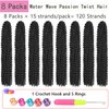 Alrence Passion Twist Hair 24 Inch 8 Packs Water Wave Crochet Hair Curly Braiding Hair For Butterfly Locs Long Bohe Crochet Braids (24 Inch (Pack of 8), 1B#)