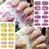 14 Sheets Nail Stickers Full Nail Wraps Self Adhesive Nail Design Floral Nail Polish Strips Stickers with Nail File Glitter Nail Polish Decals Flowers Leaf Nail Strips Stickers for Women DIY Manicure